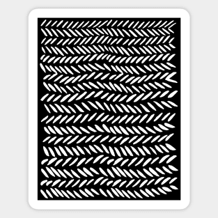 Knitting pattern - white on black Sticker